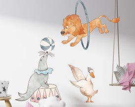 Lion, Seal and Goose Circus Wall Decals