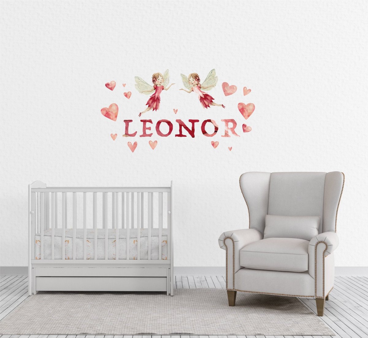 Wall Decal Magic Fairy with PERSONALISED NAME  from ECO Textile re-usable sticker for kids