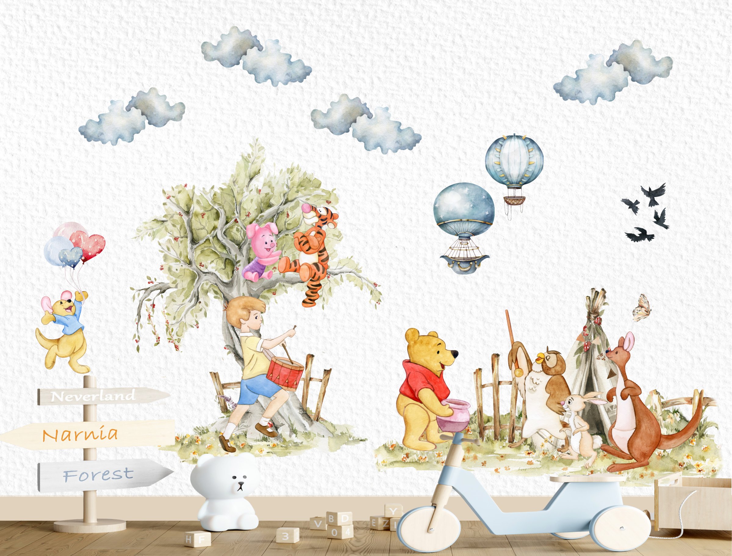 Winnie the Pooh Wall Decal for kids room - Winnie the Pooh Baby Shower ...