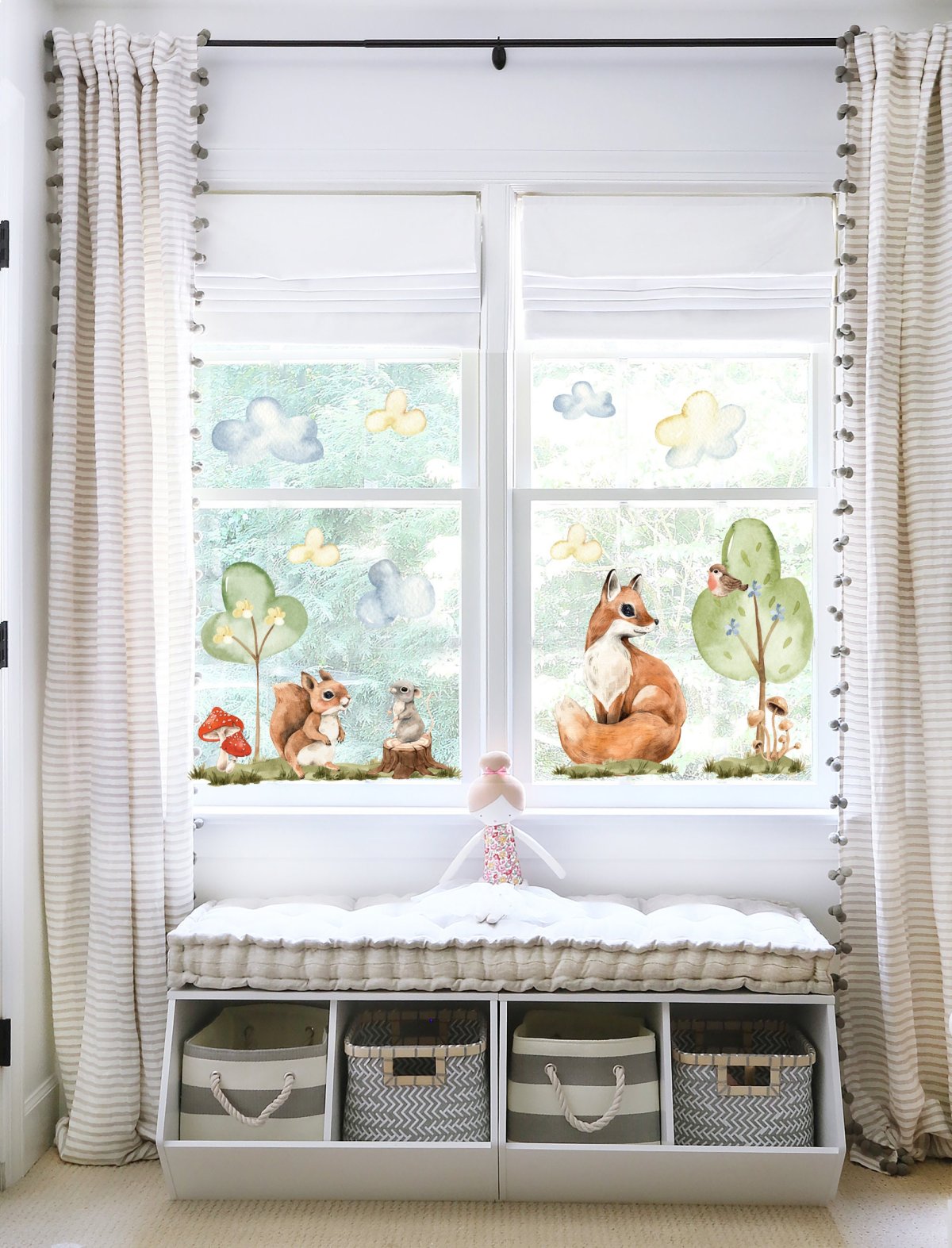Nálepka na okno Divoké lesné zvieratká pre detskú izbu alebo škôlku